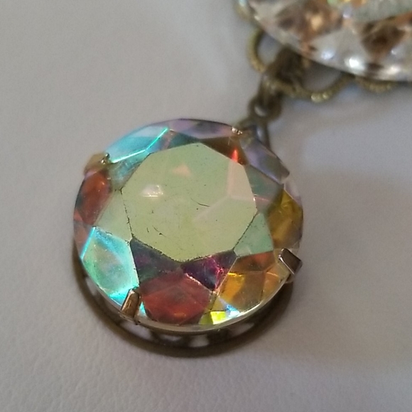 NWT Repurposed Hand Crafted Vintage Jewelry Assemblage Crystal Necklace - Picture 9 of 16